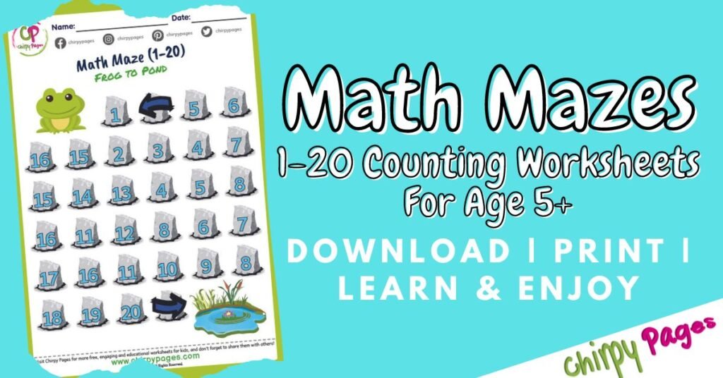 Math Maze – Counting Mazes For Kids - Chirpy Pages