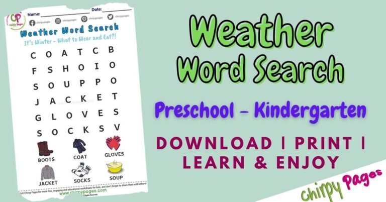 Weather Vocabulary Word Search