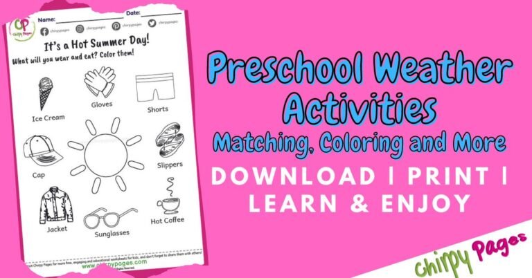 Preschool Weather Activities - Free Printable Worksheets