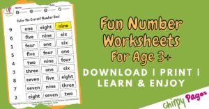 Free Printable Basic Number Sheets