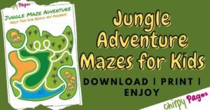 Jungle Themed Printable Mazes for Kids