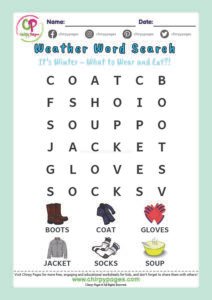Winter Weather - Word Find Puzzle