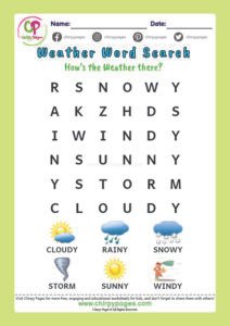Weather Types - Word Find Puzzle