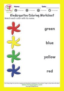 Match Colors To Names - Free Printable Worksheet