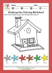 Color by Number - House Coloring - Free Printable Worksheet