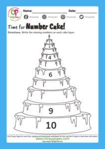 Fill in Missing Numbers - Counting 1-10 - Math Worksheets for Preschool