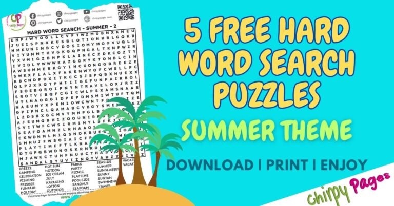 5 FREE HARD WORD SEARCH PUZZLES