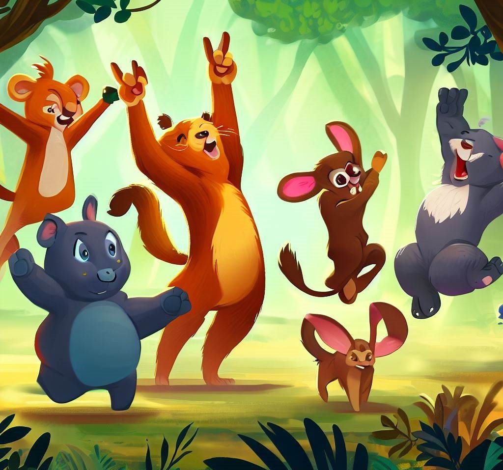 crocodile and monkey story - animals celebrate victory against poachers