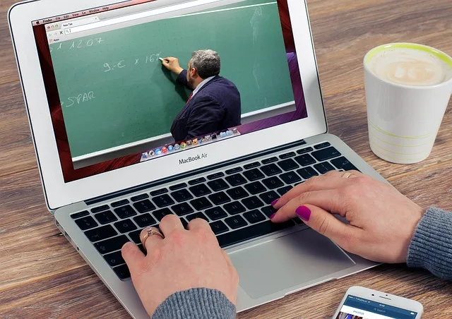 taking online classes from home