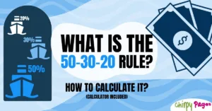 article header for 50-30-20 Savings Rule information that includes how to distribute your income , how to calculate it . 50 30 20 rule calculator also included in the article