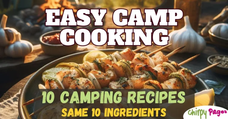 10 Easy Camping Food Recipes - Same Ingredients Different Meals - cooking using same ingredients with different combinations - grilling and more - header image for easy camp cooking article - feature article cover