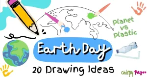 20 earth day drawing ideas for earth day 2024 article header. theme planet vs plastic. drawing of earth. earth water painting. plastic waste, bottle, straw, paint brush, pencil