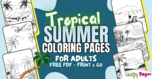 tropical summer coloring pages for adults - free PDF download - 10 coloring pages